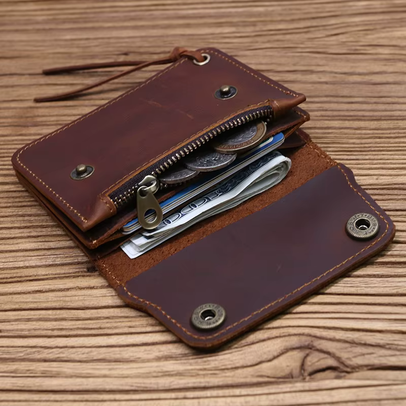 100% portefeuille en cuir véritable pour hommes marque masculine Vintage fait à la main court petit porte-monnaie