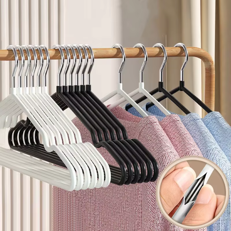 Cintres de costume en métal, cintres en caoutchouc antidérapants et antidérapants pour vêtements lourds, manteaux et pantalons, Organization de placard