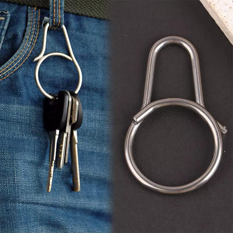 Porte-clés en alliage de titane avec clip ceinture