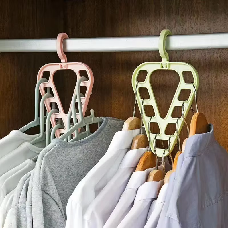 Cintres rotatifs T1 pour le rangement des vêtements, cintre multifonctionnel à neuf trous