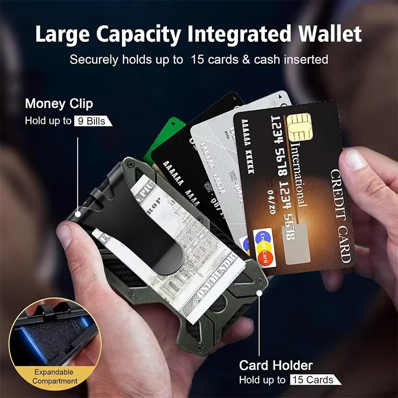 EDC portefeuilles porte-carte extérieur pratique tactique Magsafe hommes portefeuille en aluminium métal mâle mode sac