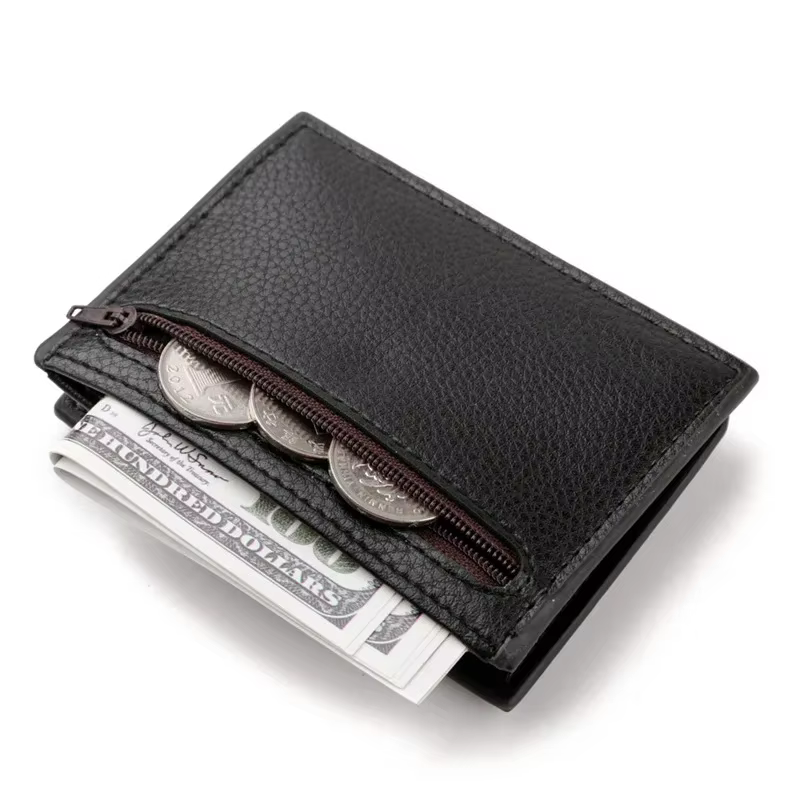 Porte-monnaie mince en cuir PU pour femmes et hommes