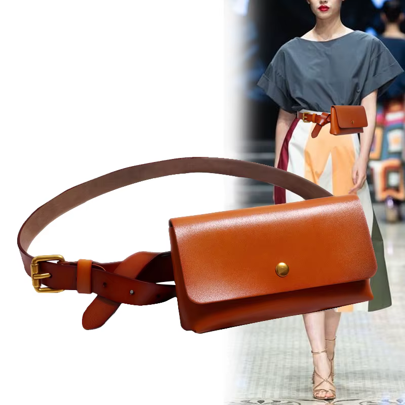 Nouvelle Sacoche de Ceinture en Cuir Véritable pour Femme – Sac Poitrine de Luxe d'Été