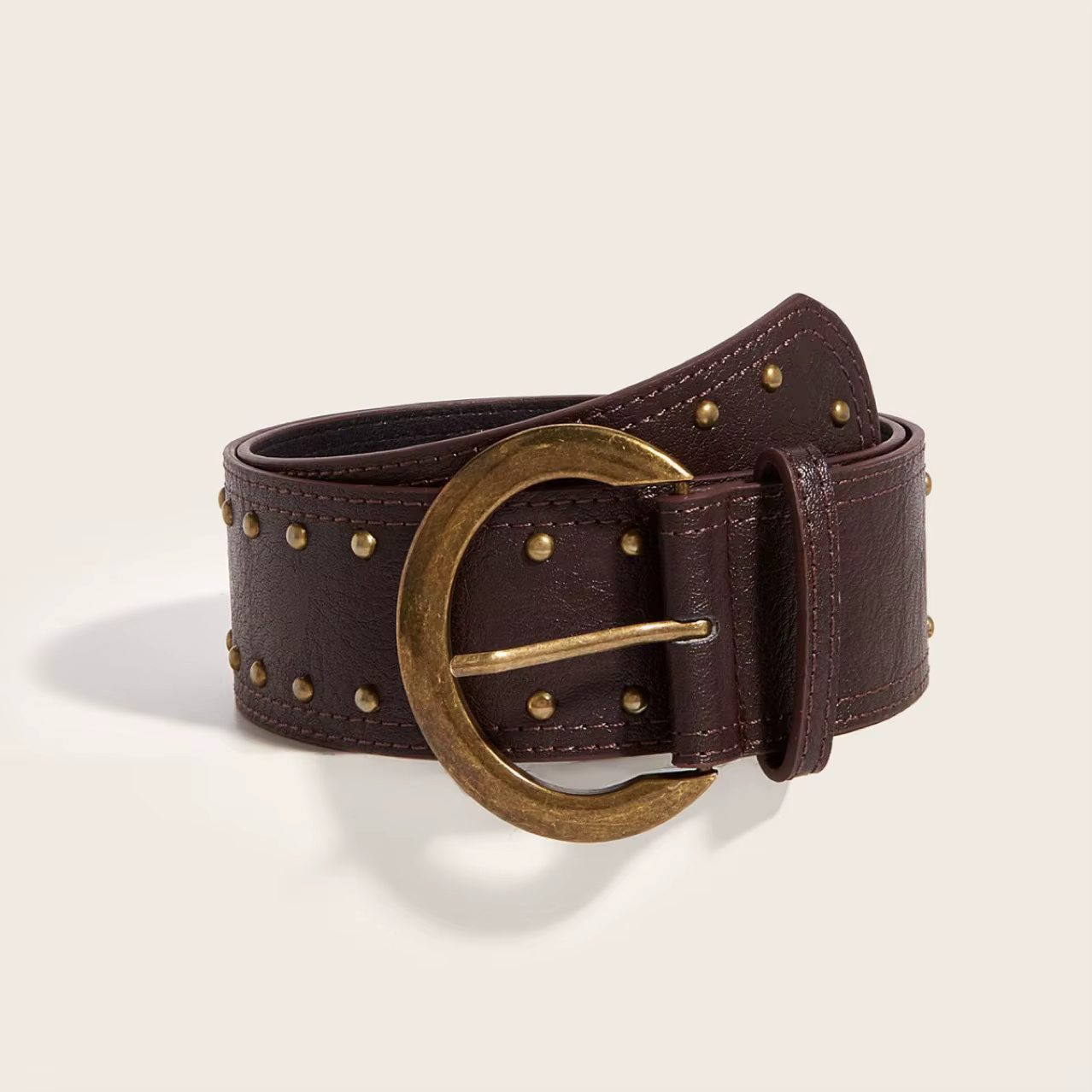 Ceinture large en rivets de style streetwear américain pour femmes