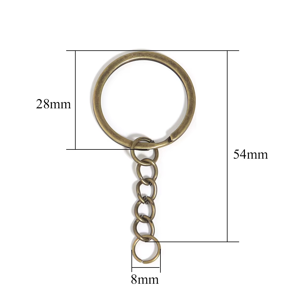 JORound Split Keyfob Porte-clés avec anneau diabétique pour porte-clés, bijoux de bricolage, accessoires exécutifs, 5 ensembles par lot, 20 ensembles par lot