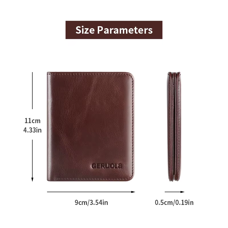 GERUOLA Portefeuille pour homme en cuir vintage – Blocage RFID ultra fin