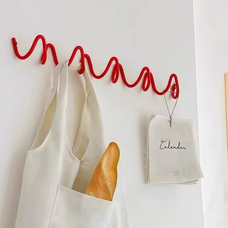 Porte-manteau mural, crochets muraux décoratifs en forme de vague, crochets multi-usages pour manteau, chapeau, sac, parapluie, support métallique robuste