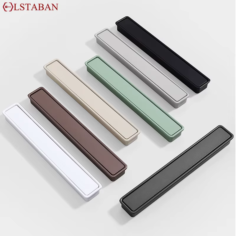 Poignée intégrée dissimulée pour porte coulissante Simple et moderne en alliage de Zinc pour armoire de cuisine meubles invisibles boutons de traction colorés fendus