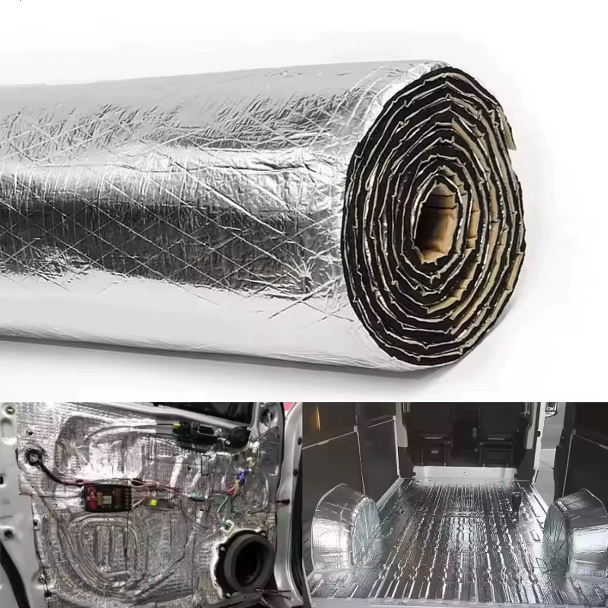 Coussin d'isolation thermique et phonique pour Automobile, mousse épaisse de 5mm, isolation thermique en aluminium, panneau de porte en coton, Isolation des vibrations