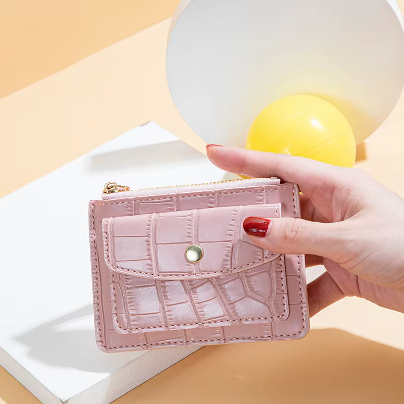 Portefeuilles en cuir PU à fermeture éclair pour femmes