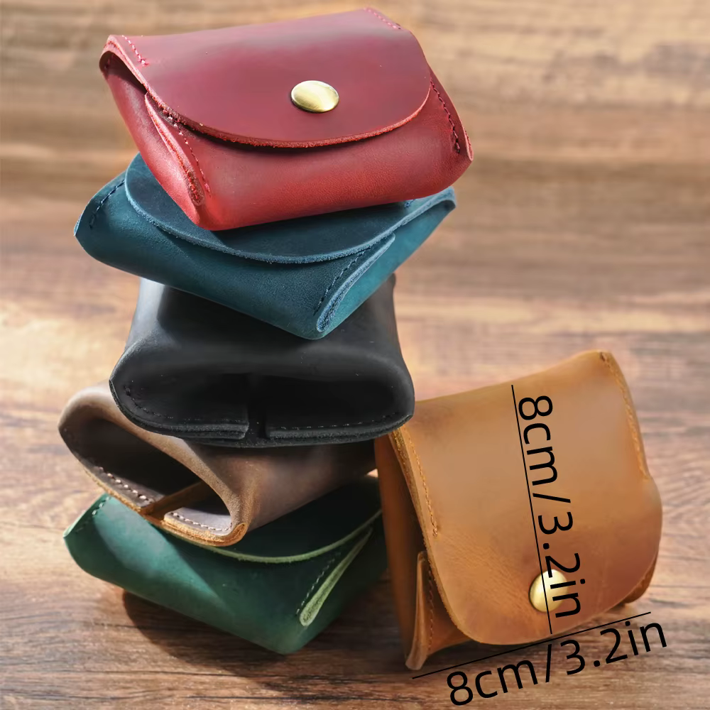 Portefeuille en cuir à fermeture à pression