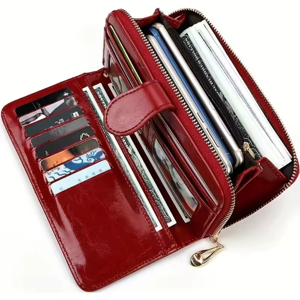Vintage 2025 femmes portefeuille grande capacité Multi fentes pour cartes sac à main monnaie poche couleur unie sac