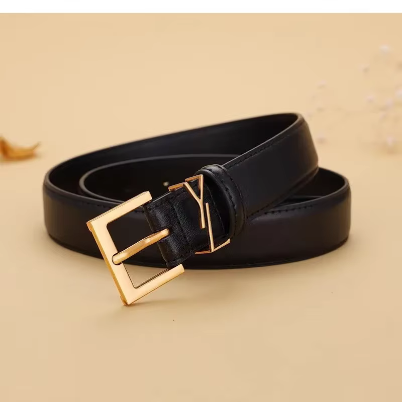 Ceinture en cuir noir Simple à la mode pour femmes