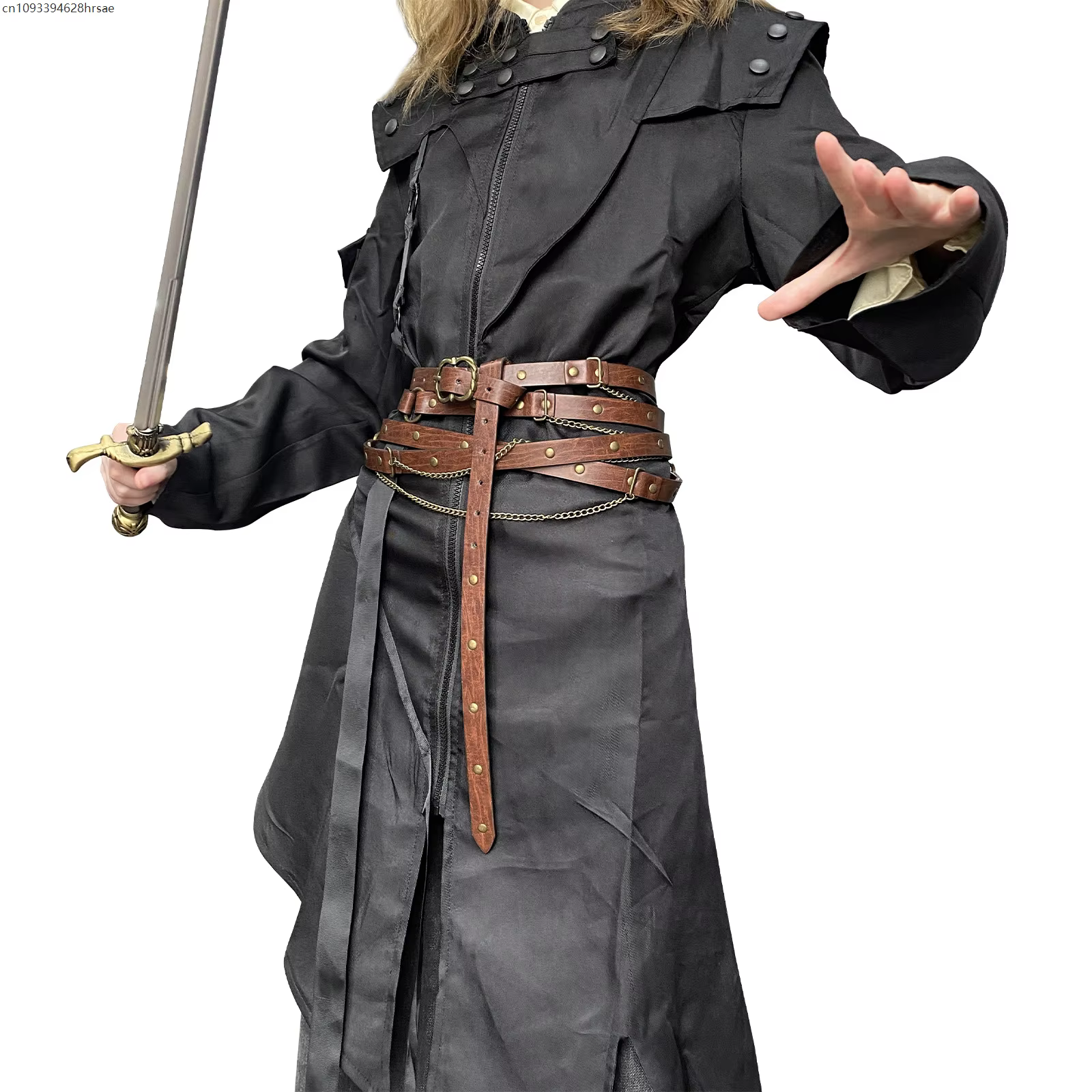 Ceinture à chaîne en simili cuir médiévale