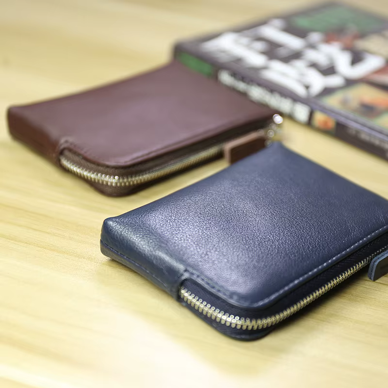 Mini portefeuilles en cuir véritable pour femmes et hommes, porte-monnaie Vintage, petit porte-monnaie, pochette pour cartes de crédit, sac d'argent