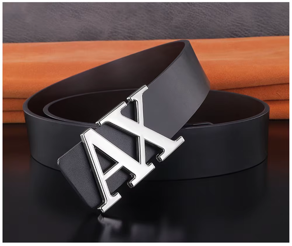 Ceinture homme à la mode Simple lettre boucle réversible mâle