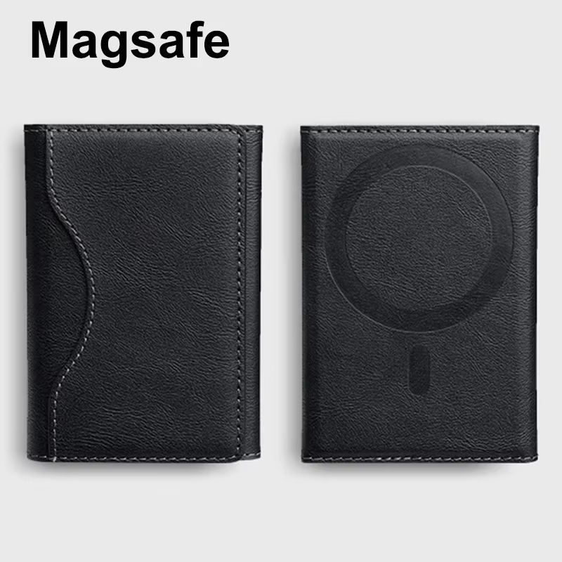 Magsafe Porte-cartes en cuir PU pour hommes et femmes – Portefeuille de cartes magnétiques élégant pour téléphone 16/15/14/13/12 Pro Max Mini 