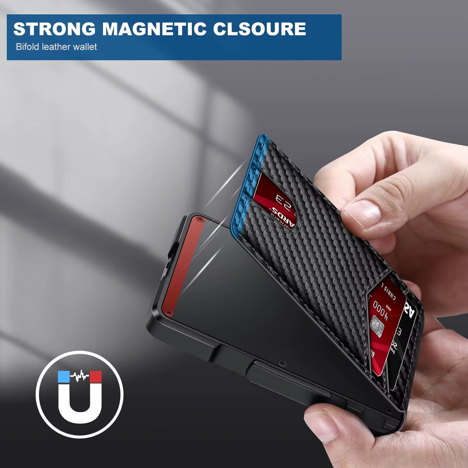 Portefeuille pour hommes bloquant RFID | Porte-carte pop-up intelligent mince minimaliste