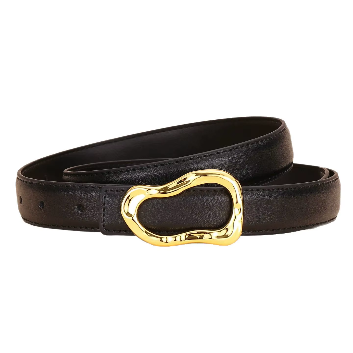 Ceinture en cuir véritable pour femme ; Accessoire de mode polyvalent pour pantalons