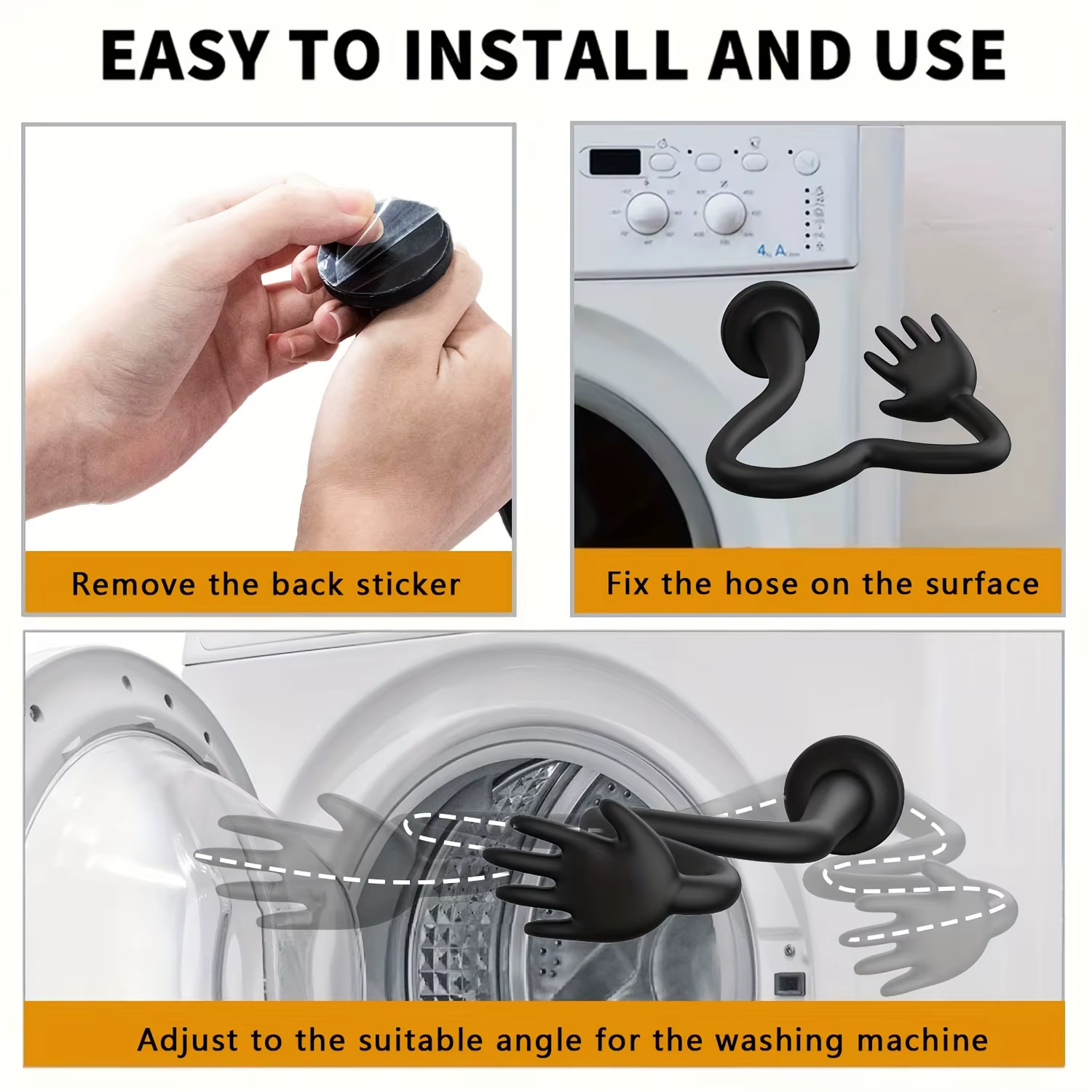 Accessoire de porte pour lave-linge et sèche-linge, bouchon facile à utiliser, pliable et robuste pour l'entretien des appareils frais et sans odeur, accessoire pour lave-linge et sèche-linge