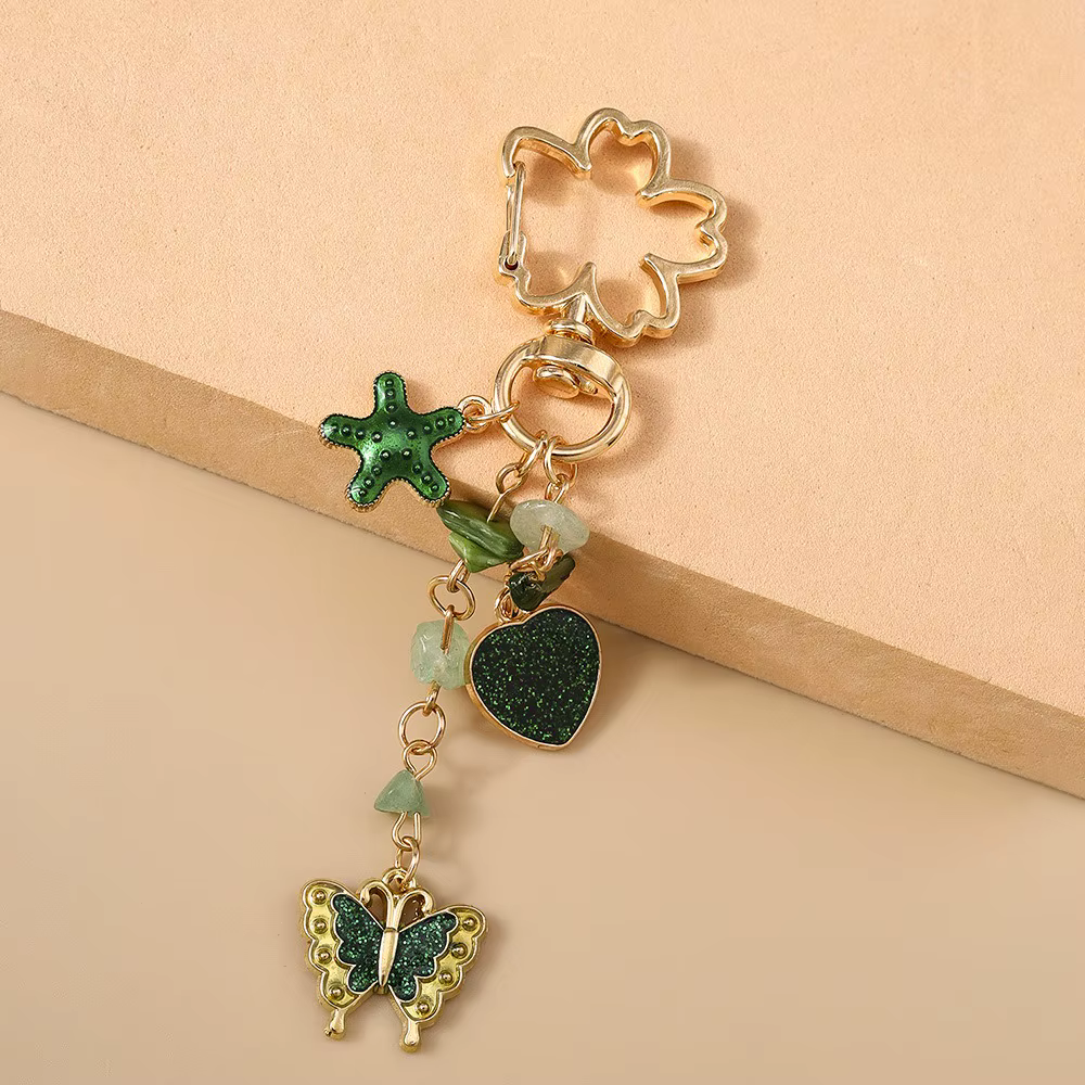 Porte-clés papillon en émail pour femmes et filles, mignon, cœur d'amour, pendentifs, décor de sac à main, bijoux faits à la main, cadeaux