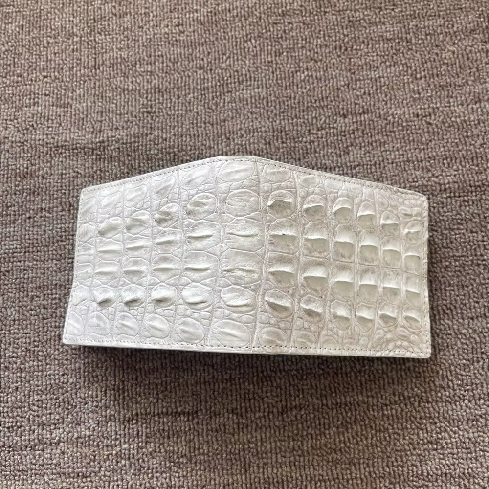 Portefeuille pour homme en cuir de crocodile authentique de l'Himalaya