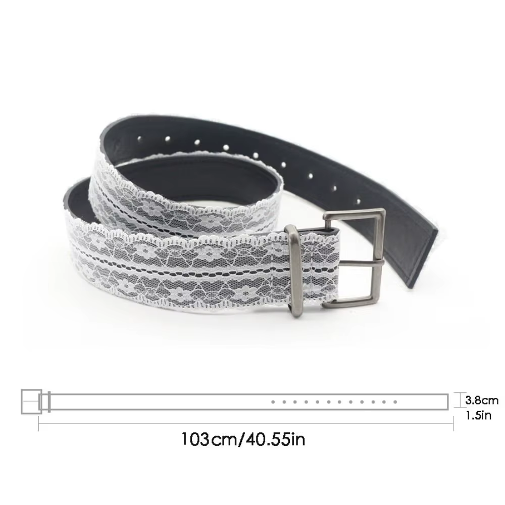 Belle ceinture de taille en dentelle en cuir blanc