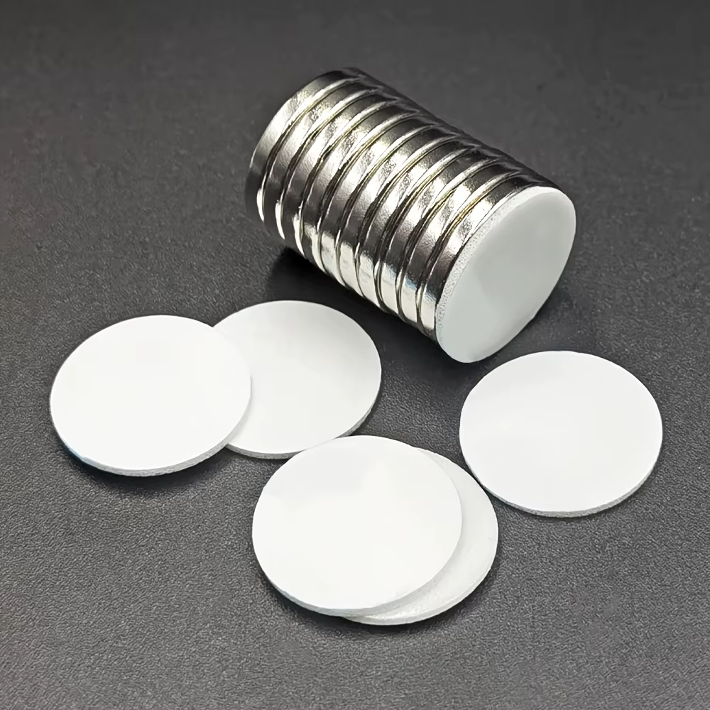Aimants puissants ronds en néodyme avec adhésif double face, magnétiques pour la fixation au bureau et en cuisine, multi-usages pour le bricolage et l'artisanat