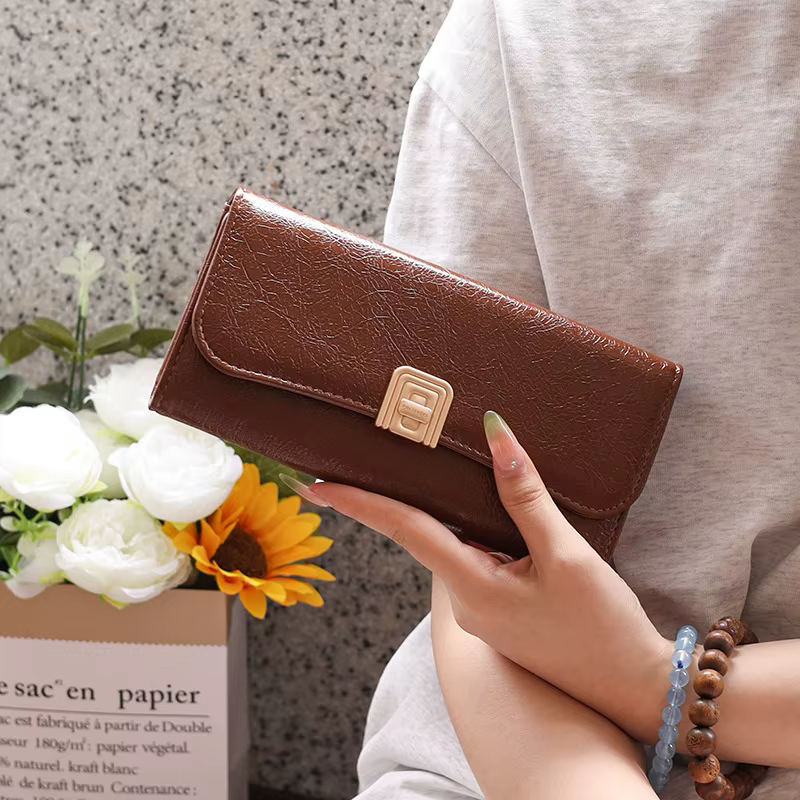 Nouveau Portefeuille Long Femme 2026 en Cuir PU de Haute Qualité