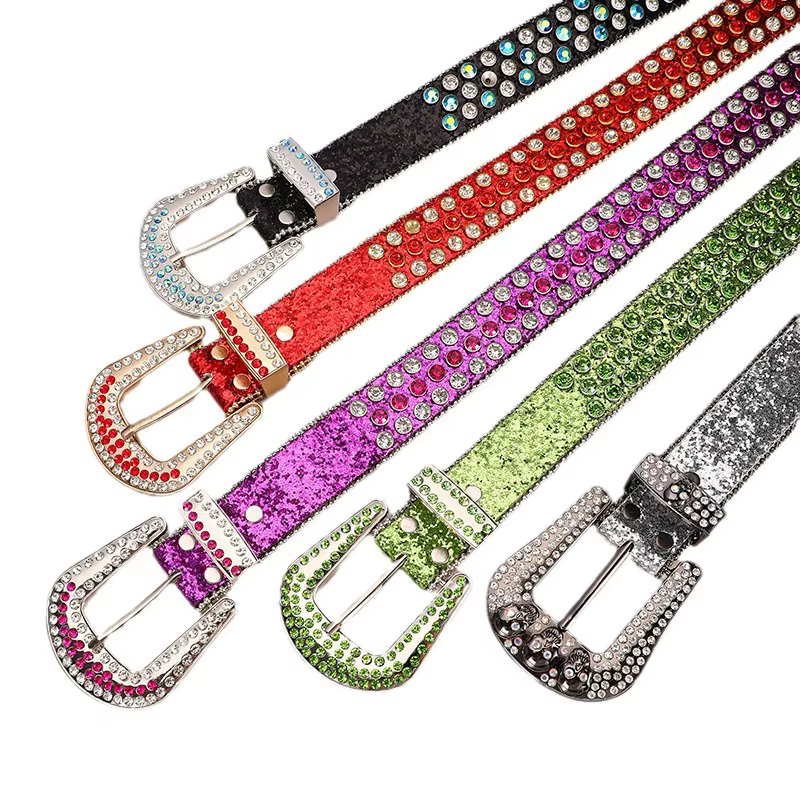 135CM grande taille femmes Jean ceintures AB strass métal boucle paillettes taille ceintures pour femmes Blingbling Rock PU Cinturones Cinto