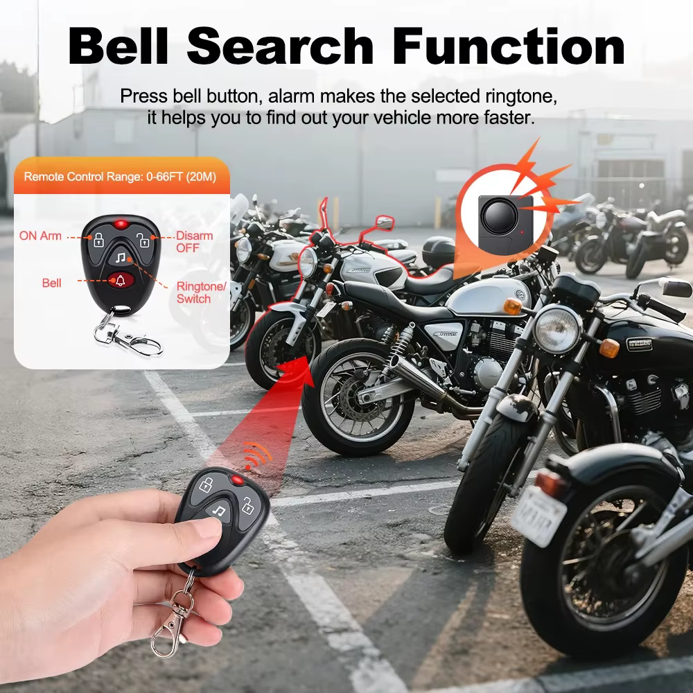 Awapow – alarme sans fil à vibrations pour vélo et moto, alarme antivol pour porte et fenêtre, 110dB, télécommande puissante, sécurité domestique pour vélo