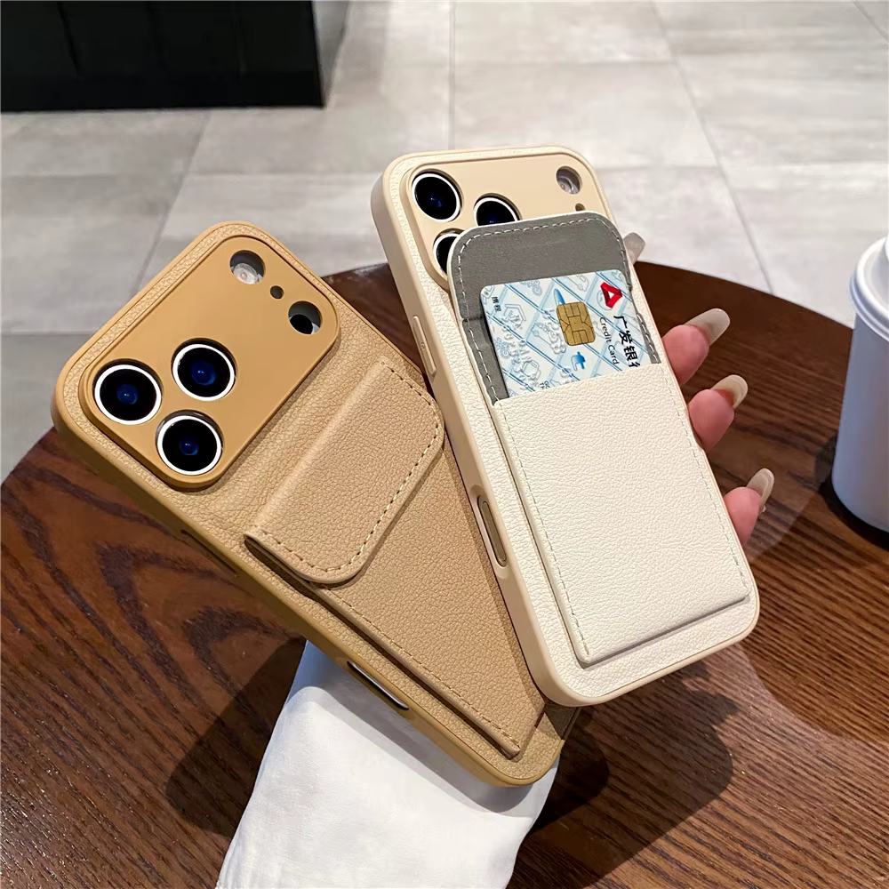 Étui portefeuille porte-cartes en cuir de luxe pour iPhone 11 12 13 mini 14 15 16 E 17 Pro Max 8 7 Plus X