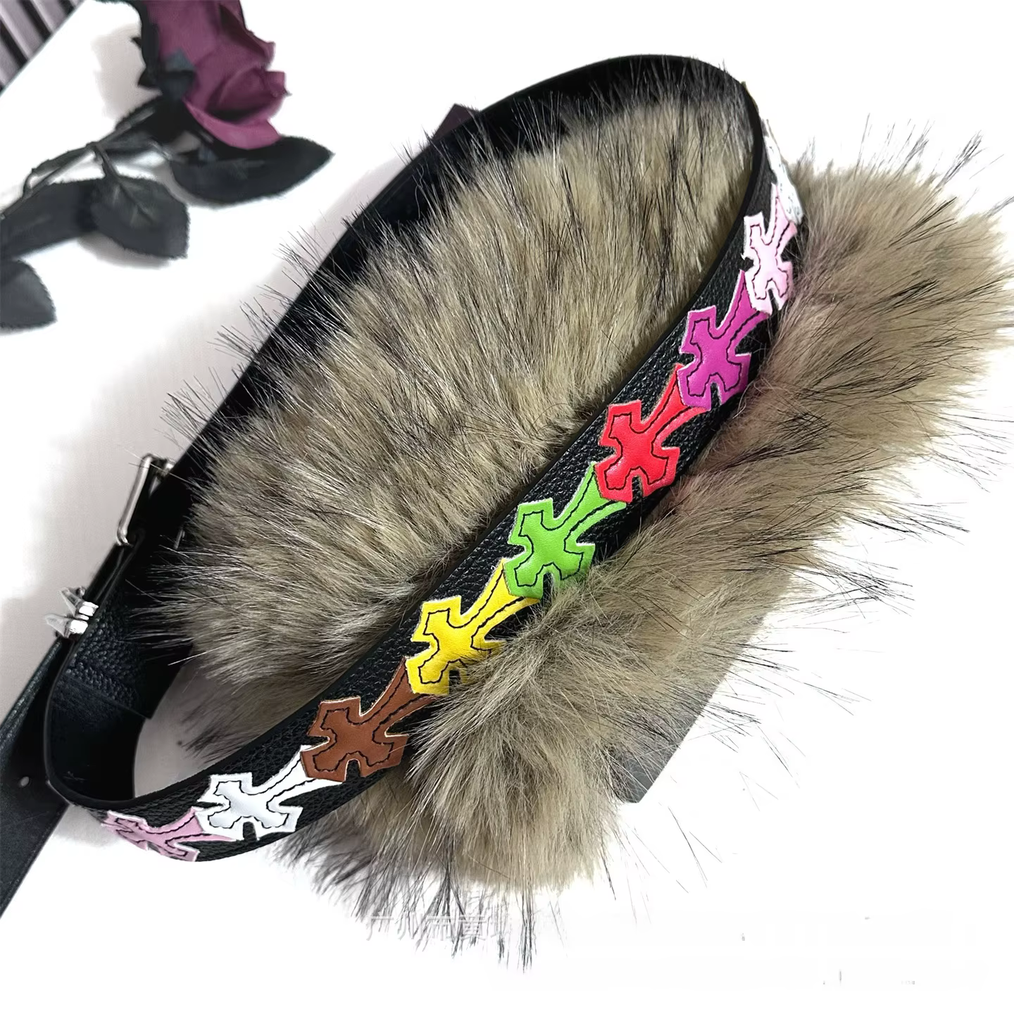 Ceinture en fourrure de Style américain pour Denim