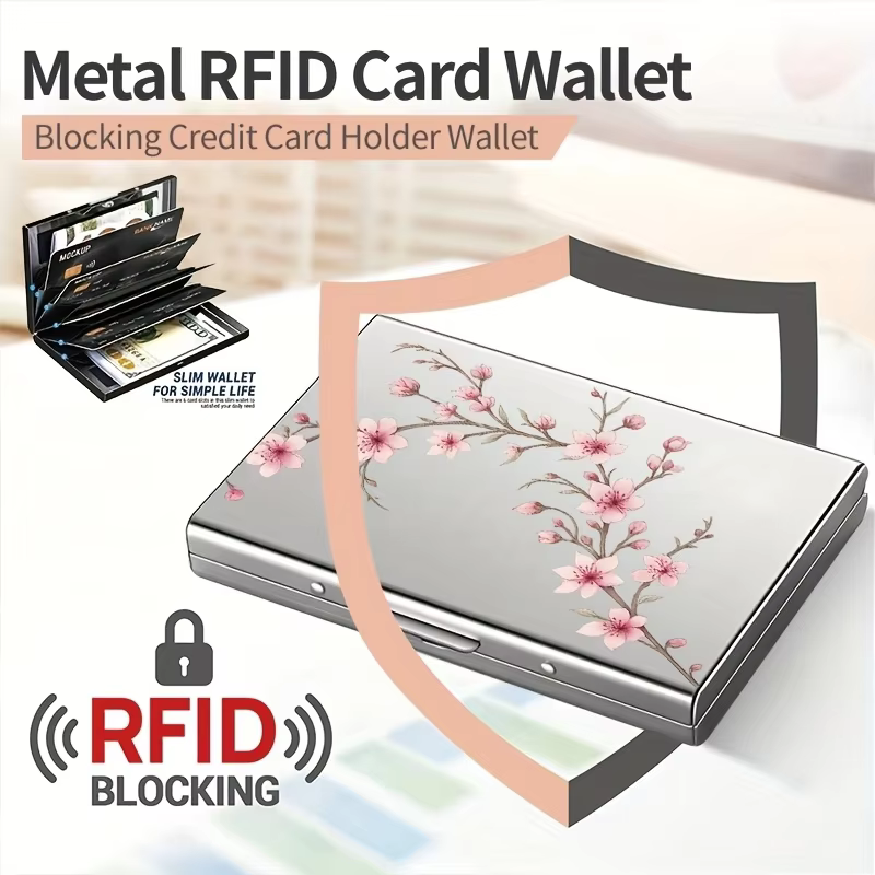 Porte-cartes en acier inoxydable à 6 cartes