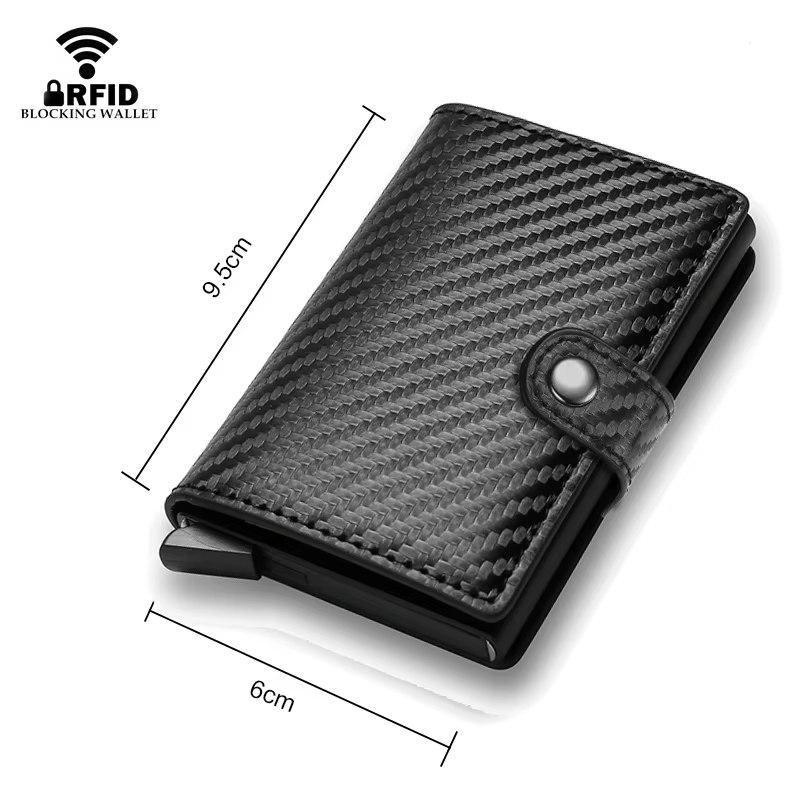 Porte-cartes de crédit en cuir marron pour hommes