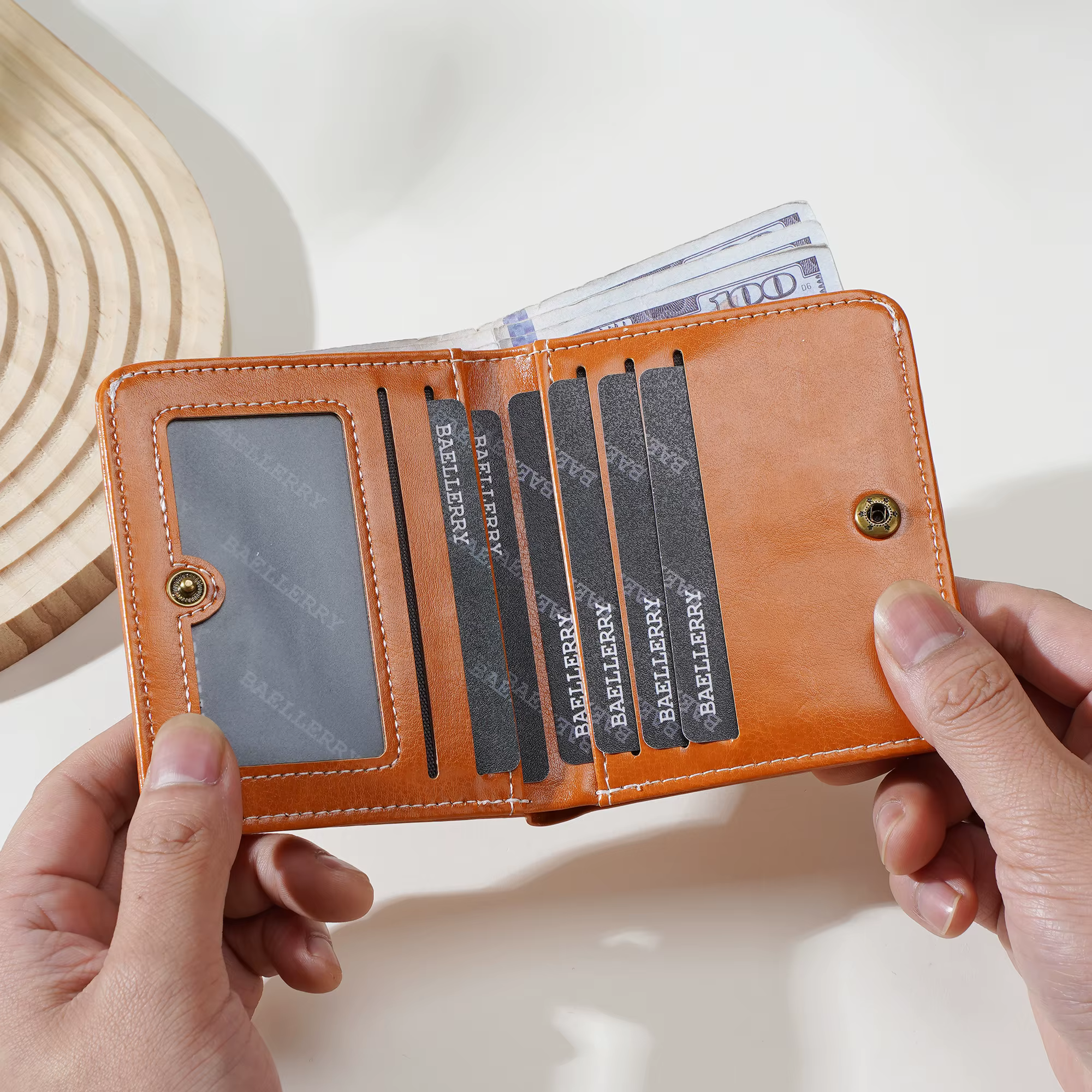 1 portefeuille ultra-fin pour femme