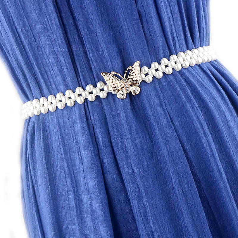 Ceinture en fausses perles pour femmes