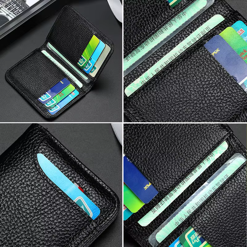 Portefeuille souple Super mince Portable en cuir PU