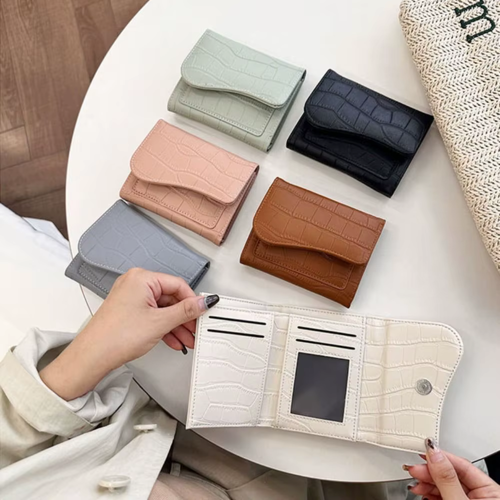 Mini portefeuille en cuir PU pour femme