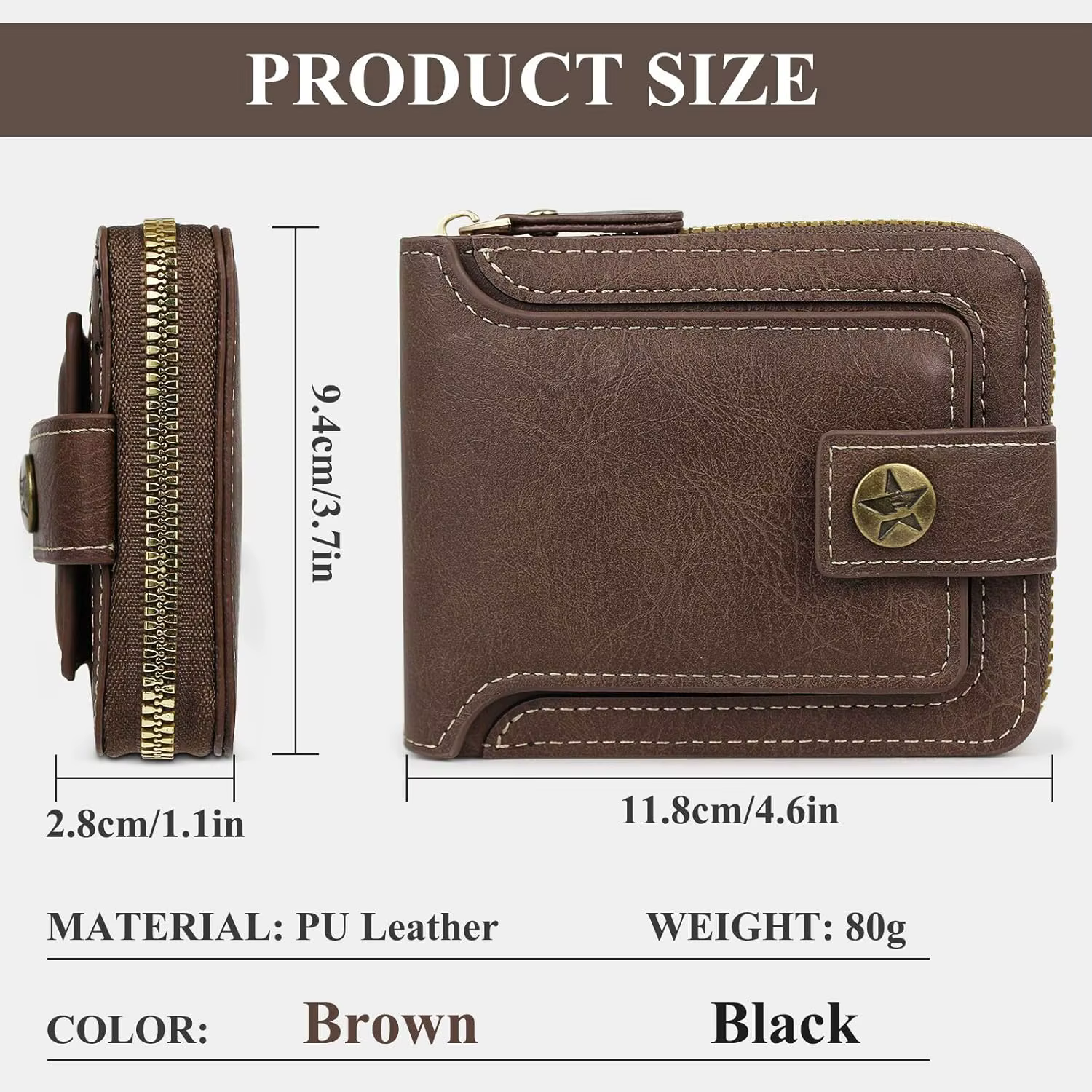 Portefeuille pour homme en cuir PU