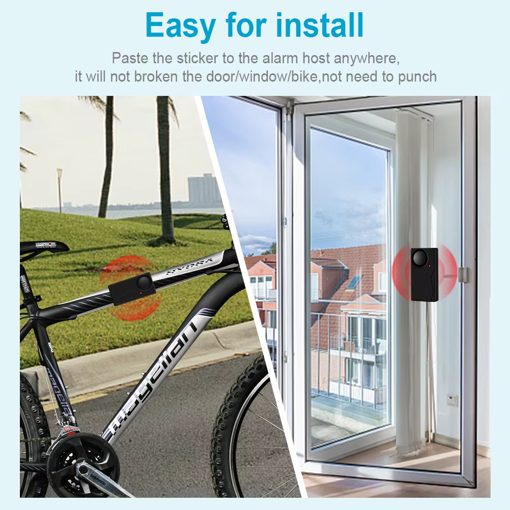 Awapow – alarme sans fil à vibrations pour vélo et moto, alarme antivol pour porte et fenêtre, 110dB, télécommande puissante, sécurité domestique pour vélo