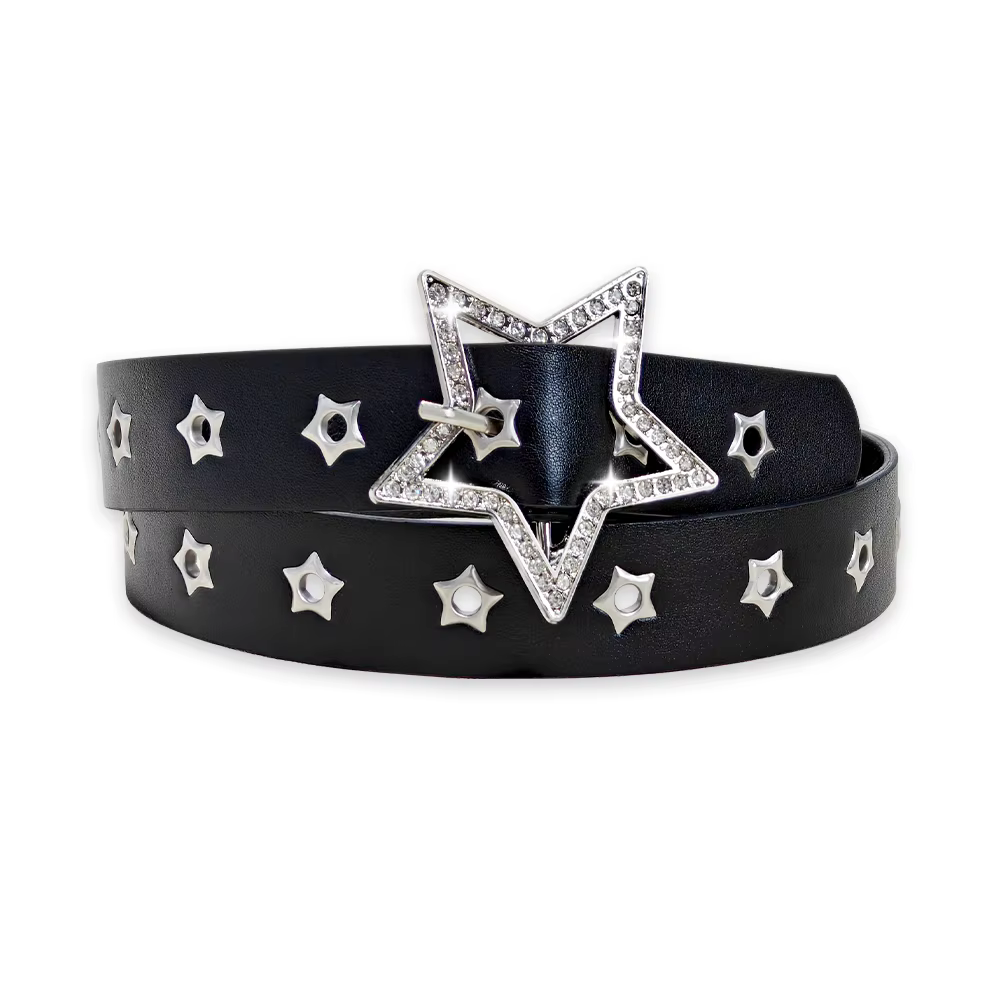 Ceintures de créateurs pour femmes de haute qualité luxe paume Punk Harajuku étoile oeillet Y2K filles jean ceinture