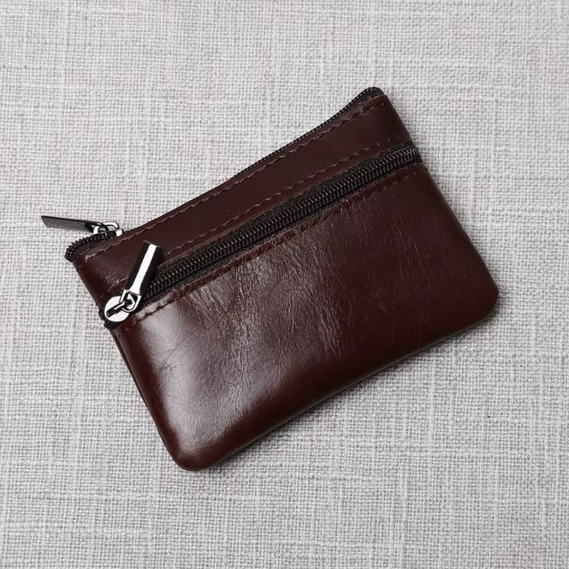 Mini porte-monnaie en cuir unisexe