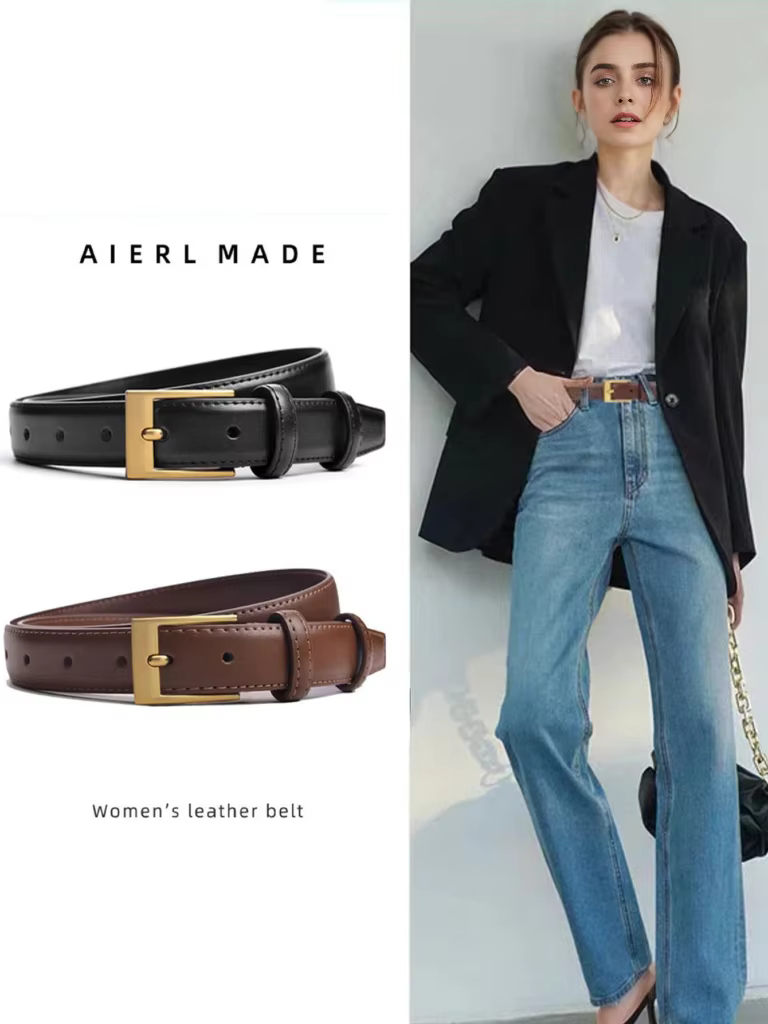 Ceinture pour femmes, ceinture à boucle à ardillon de haute qualité