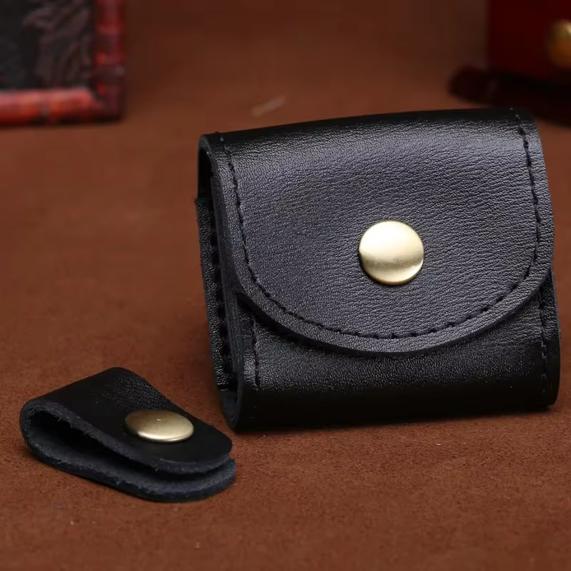 Mini porte-monnaie vintage en cuir véritable pour hommes et femmes