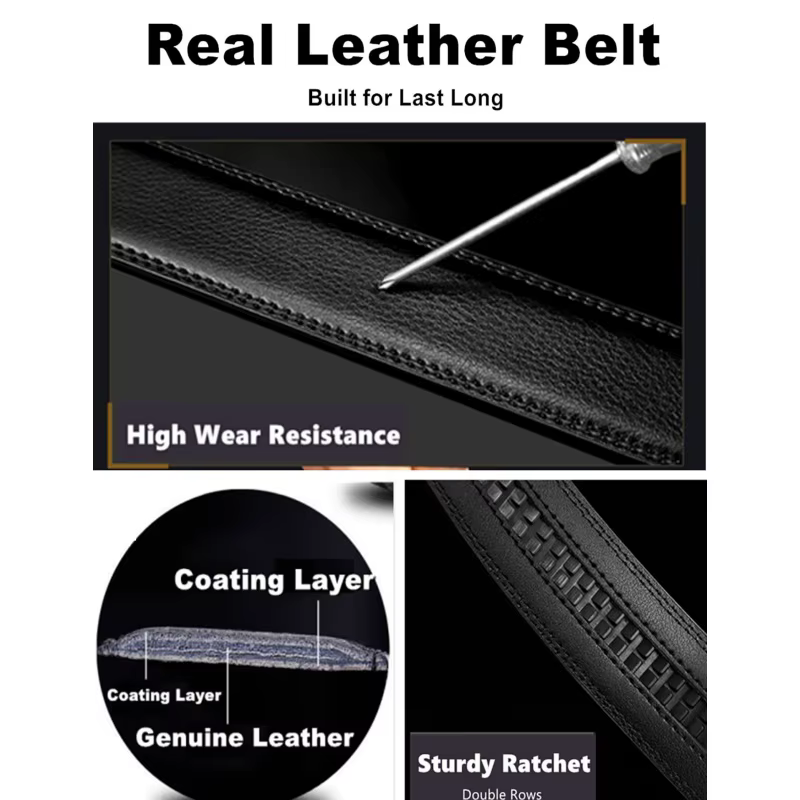 Ceinture en cuir véritable pour hommes