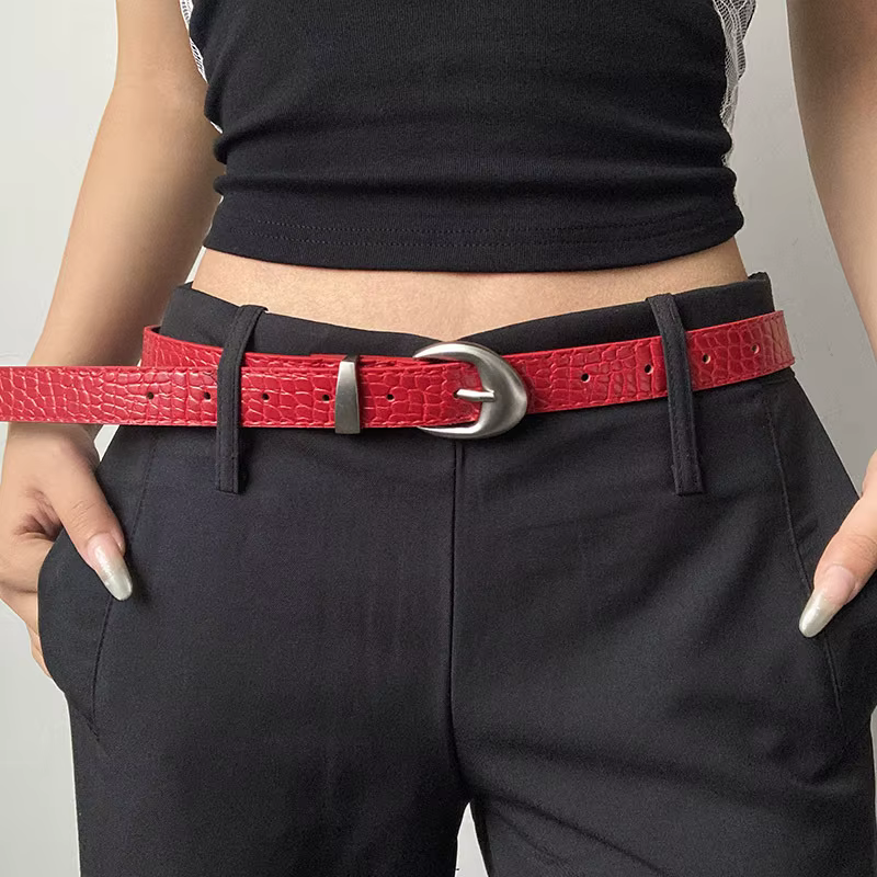 Ceintures classiques Vintage à motif Crocodile Y2K pour femmes