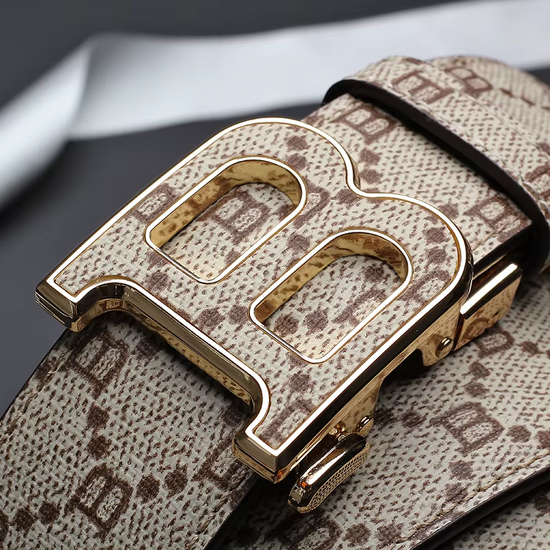 Ceinture en cuir classique à imprimé B pour homme
