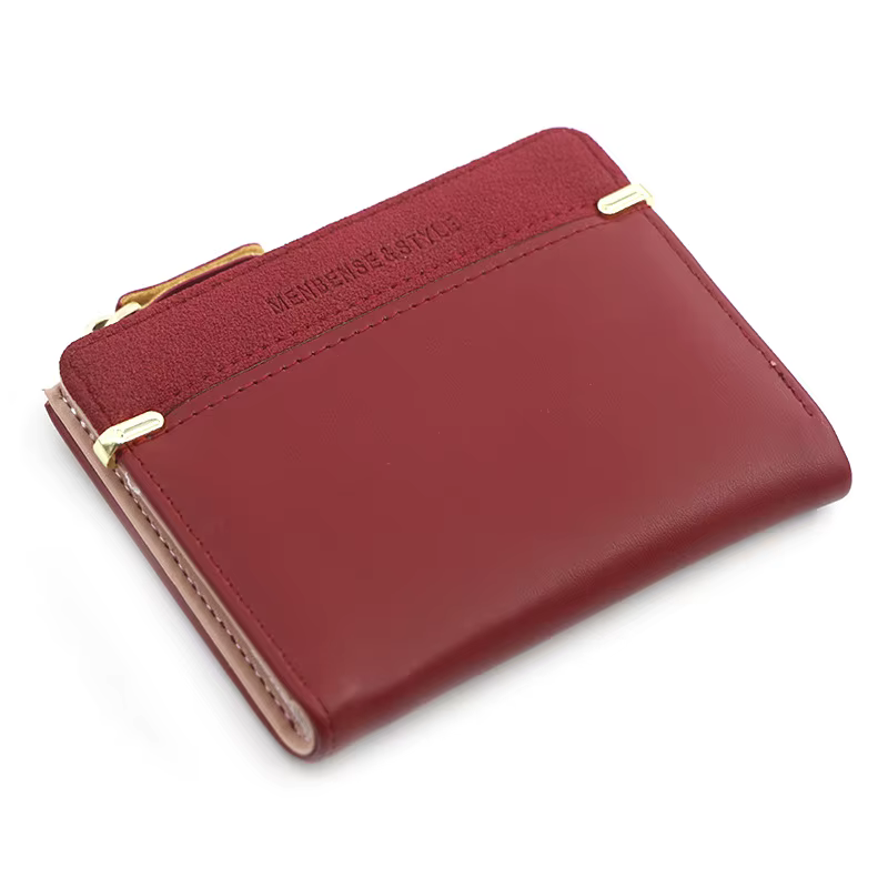 Portefeuille femme court rose porte-monnaie mode portefeuilles