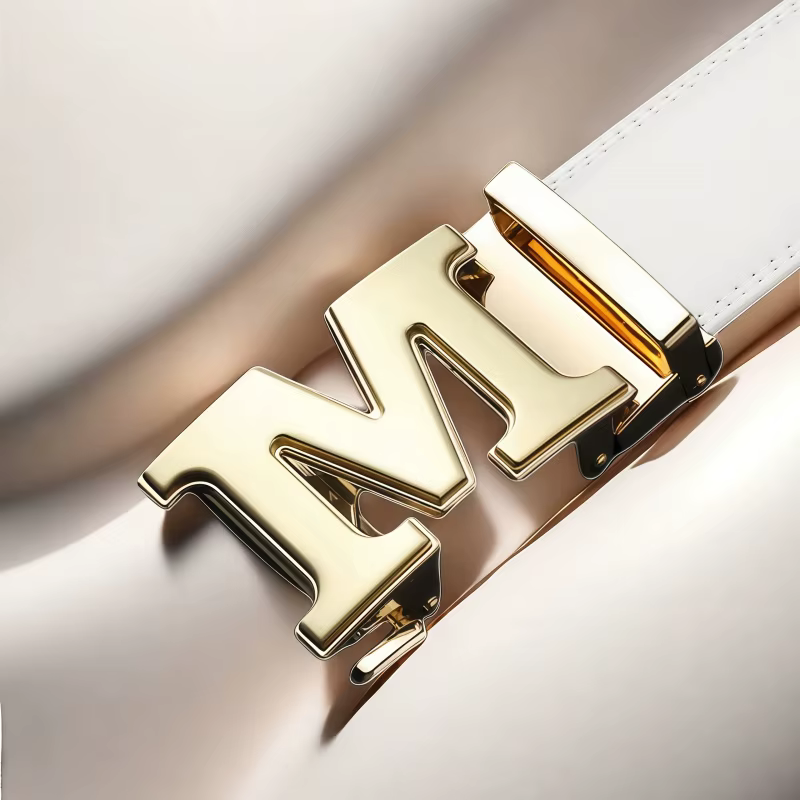 Ceinture blanche pour homme 2026 avec boucle automatique en alliage – Tendance